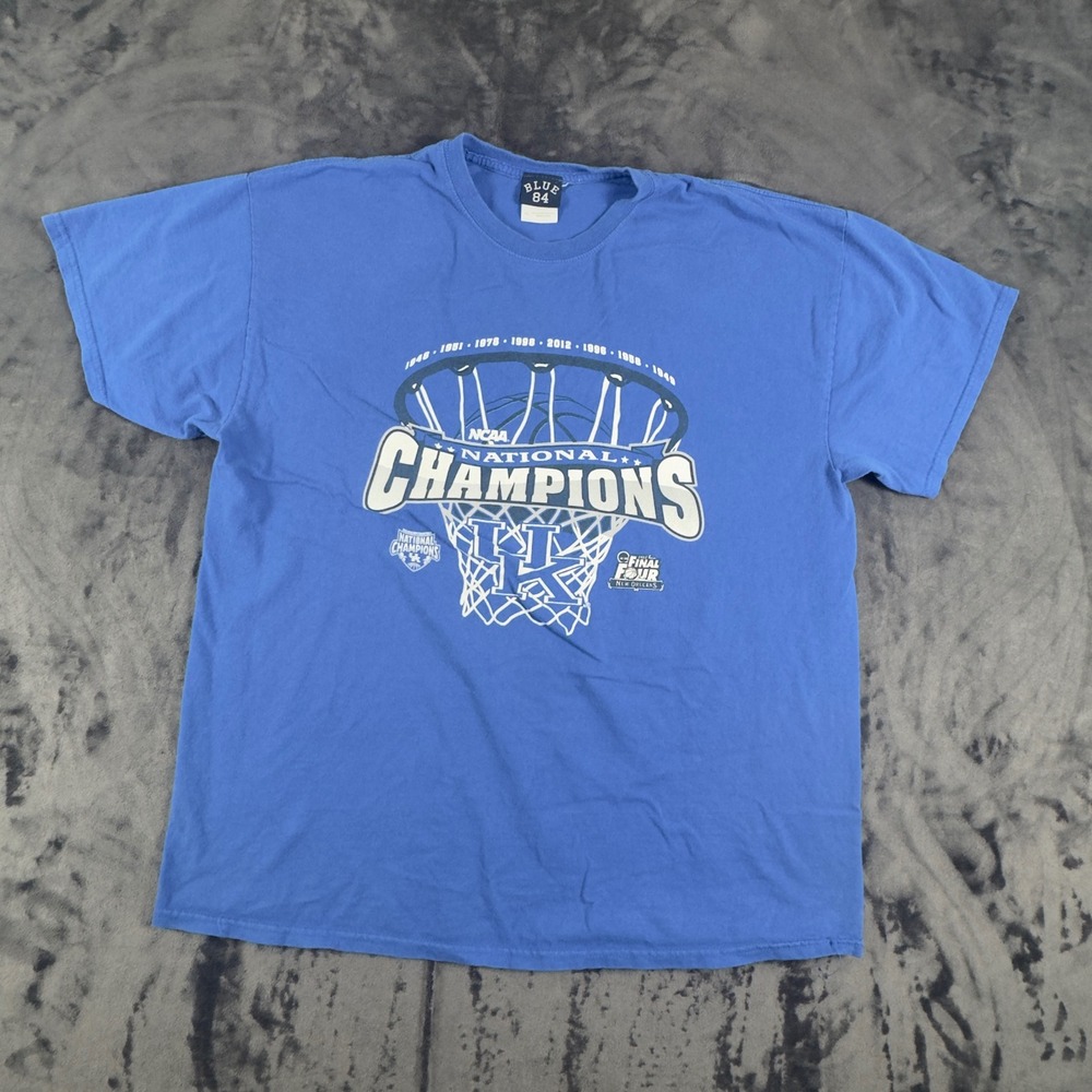 Blue 84 Kentucky Wildcats T-Shirt Mens XL Blue NCAA National Champions 2012
